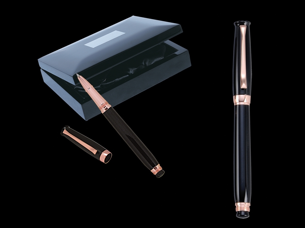 Rose Black Roller Pen